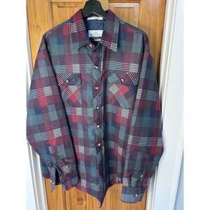 VTG Northwest Territory Jacket Mens Flannel Shacket Quilted XL Western Cowboy